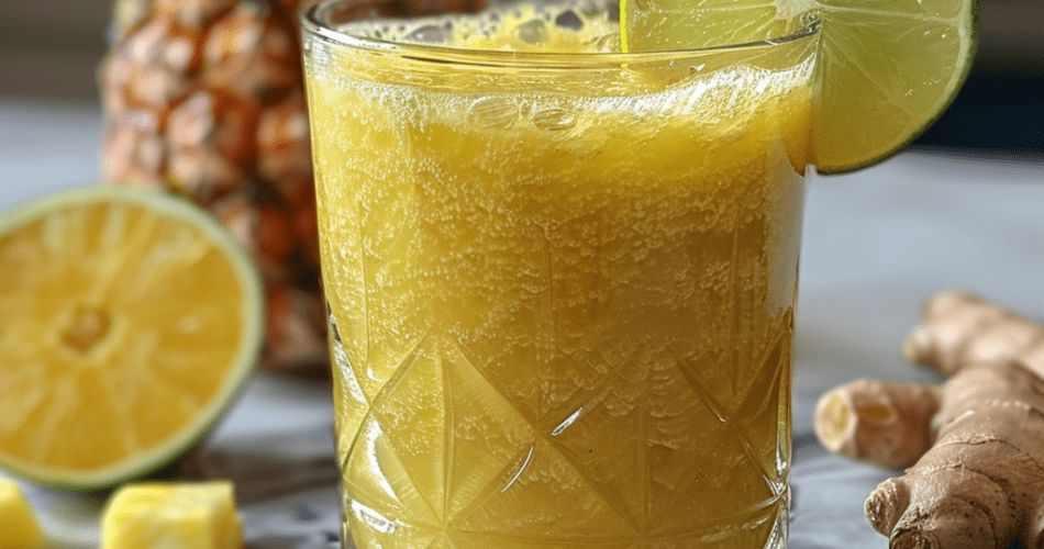 pineapple, lime and ginger juice