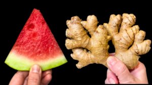 Natural Cleansing Bomb Watermelon and Ginger Drink with Powerful Ingredients